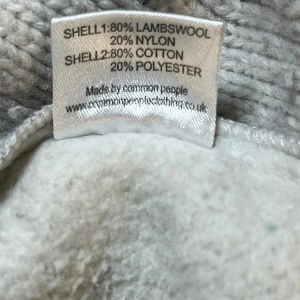Common People Mens Cable Knit Crewneck Sweater‎ Size L Wool Blend Fisherman Core